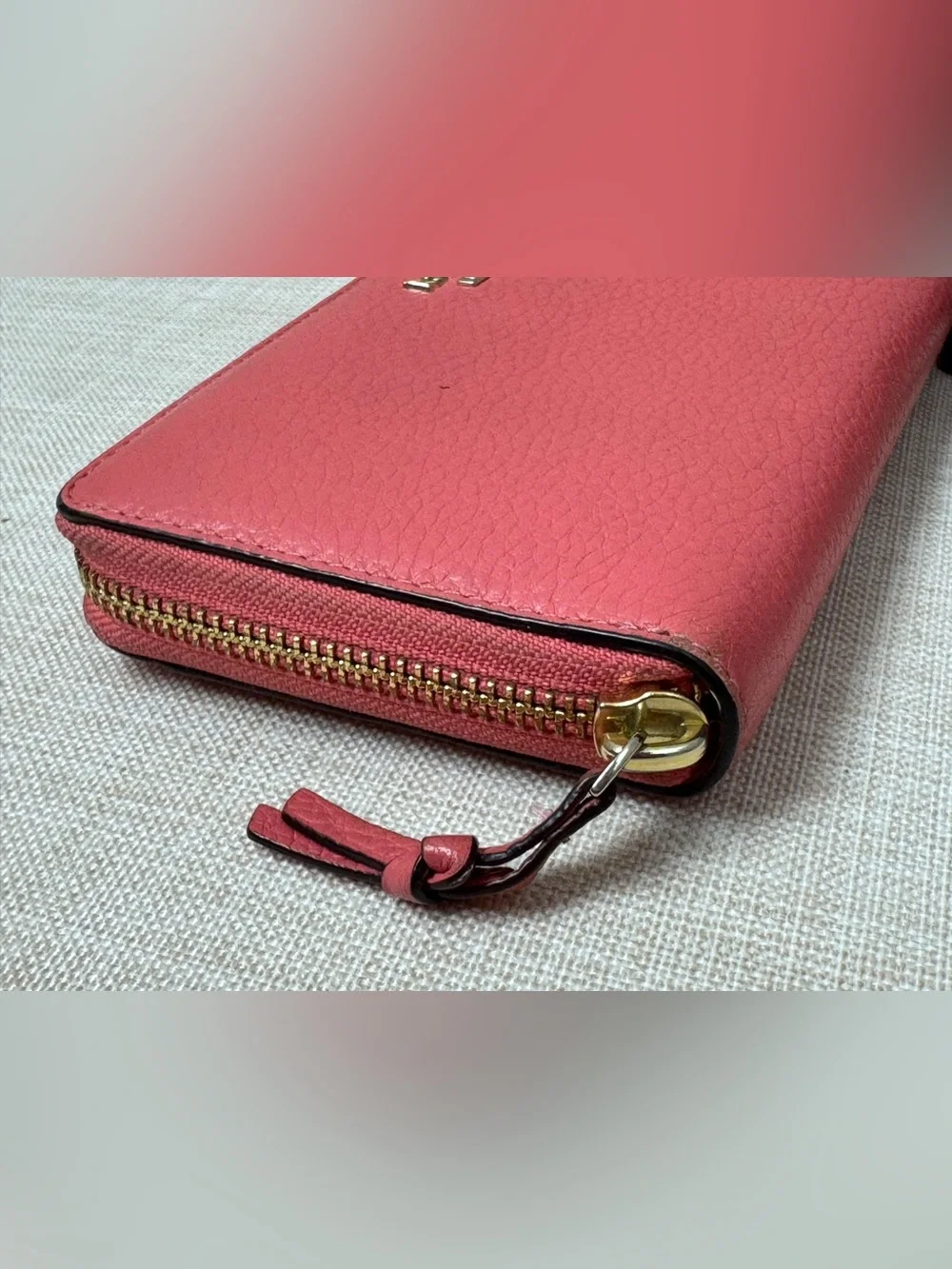 kate spade Coral Zip Around Wallet in Bright Coral
